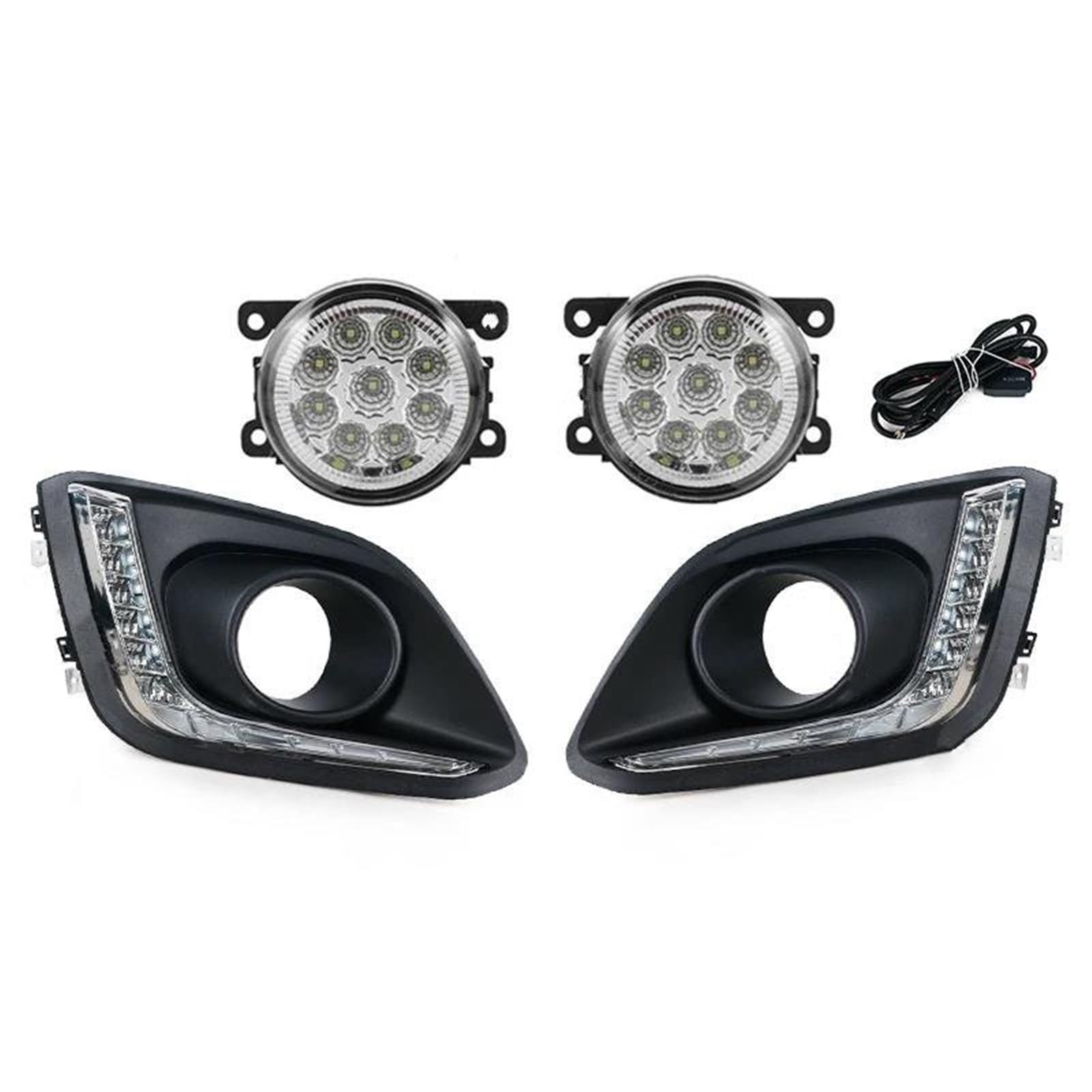 Feux anti-brouillard auto LED blanc avec feux circulation DRL - 8