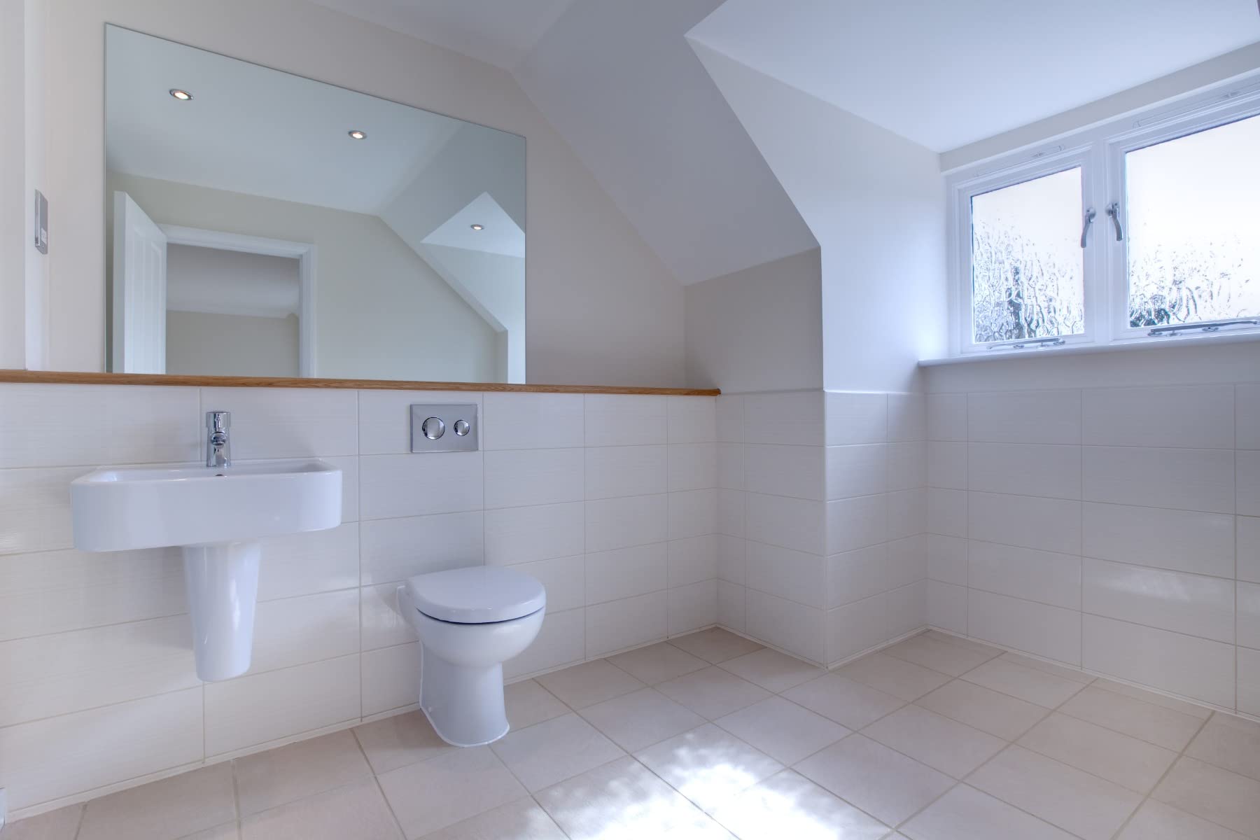 MirrorOutlet 6Ft X 3Ft 183 X 91cm Large Safety Backed Mirror Glass With 4 Holes Home Gym Dance Studio Etc