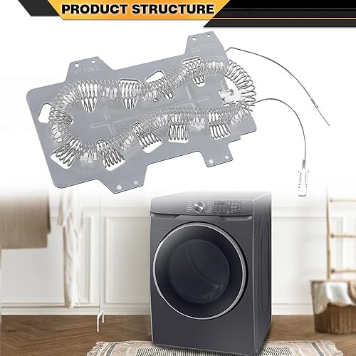 Miniatura 9 de DC47-00019A Elemento calefactor de secadora compatible con Samsung Whirlpool Reemplazo 35001247