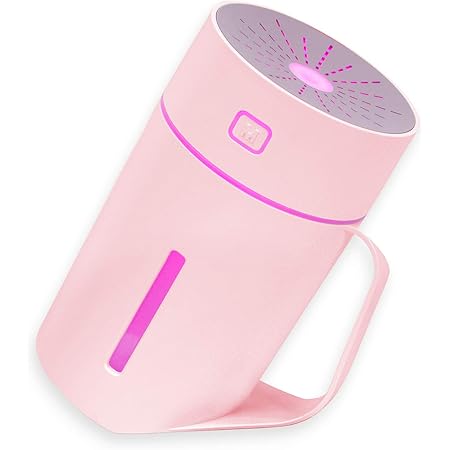 Amazon 加湿器 アロマ加湿器 卓上 超音波 加湿器 おしゃれ ミニ 7色 Led Usbインターフェース 家庭やオフィスに適しています 4ml ピンク Grneric 加湿器