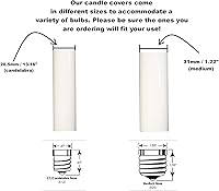 Vista 4 de Creative Hobbies® 1751 - Juego de 6 fundas de plástico blanco de 4 pulgadas de alto, fundas para candelabros