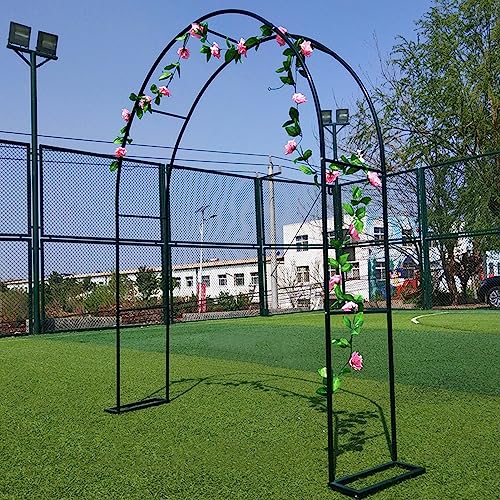 Grüner Metall-Gartenbogen – Schmiedeeisen Rankhilfe für Kletterpflanzen, Indoor/Outdoor Rosenbogen, dekorativer Hintergrund für Hochzeiten und Partys, stilvolles Design
