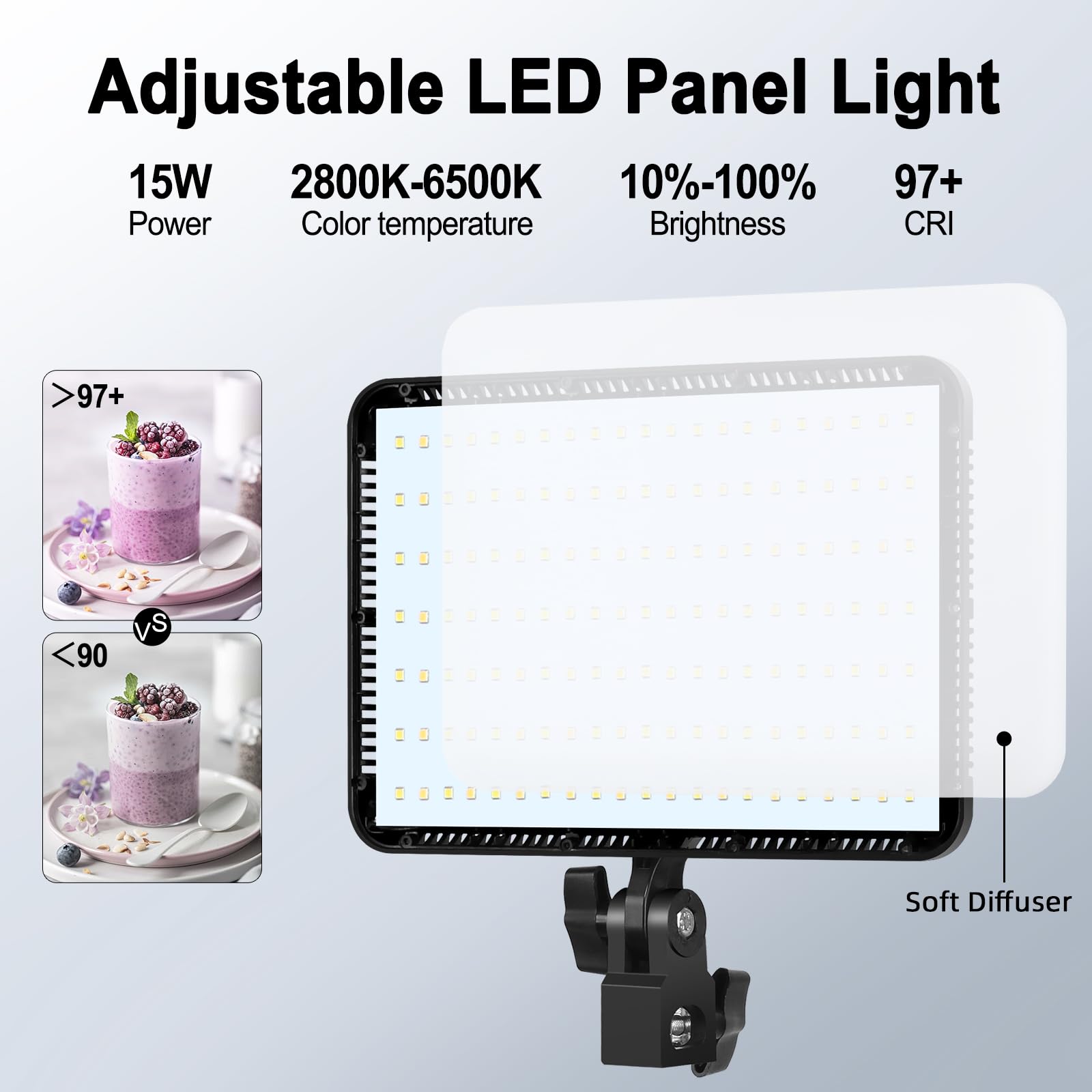 12" LED Video Light Kit,2-Pack Photography Lighting Kit,73" Height 2800-6500K Dimmable Studio Lights with Tripod Stand and Phone Holder, Streaming Lighting for Video Recording,Podcast,YouTube