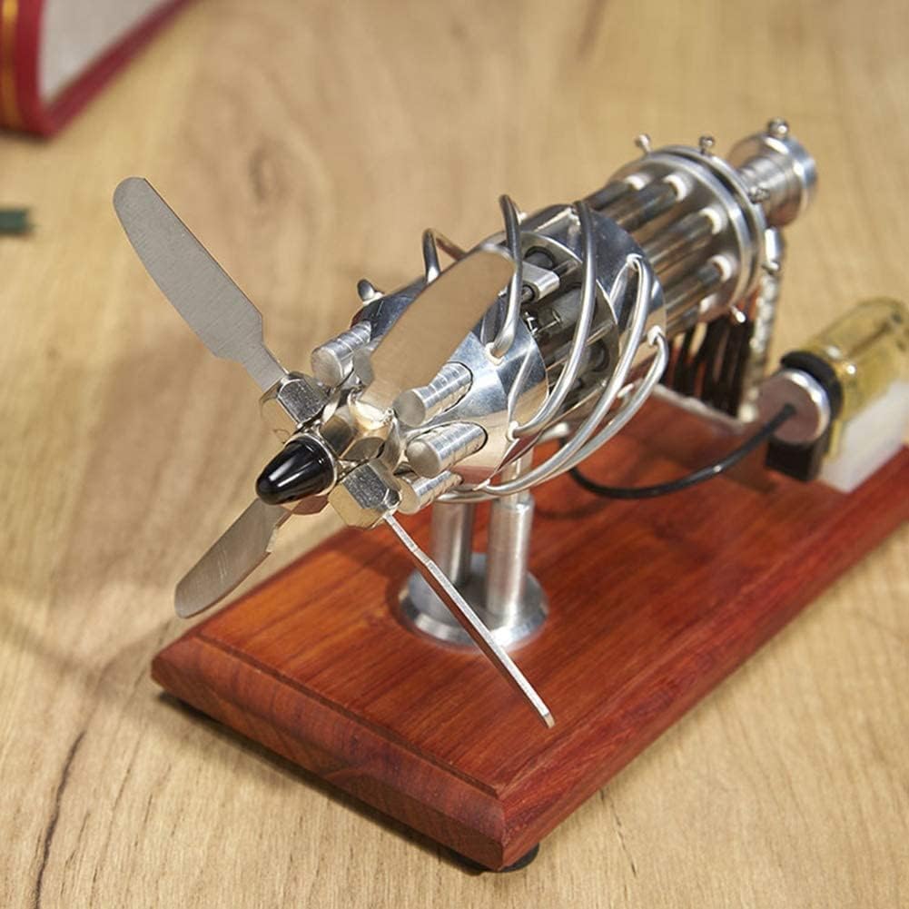 Swashplate Stirling Motor Modelo Stirling Motor de Combustión Interna Ciencia Enseñando Regalo de Cumpleaños Decoración de Oficina Juguetes, Experimento Físico (Acero Inoxidable)