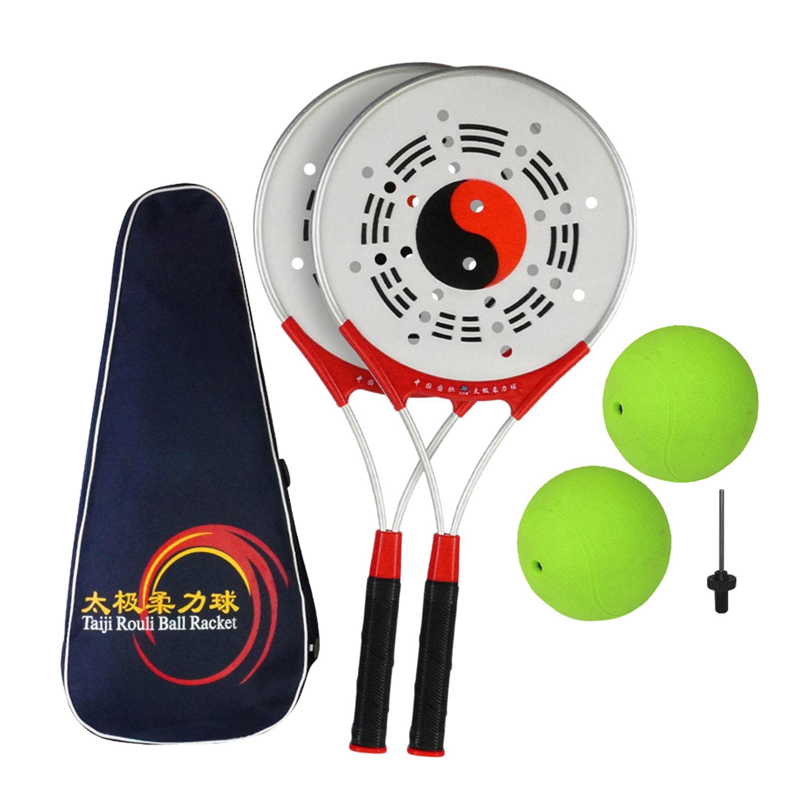 Amagogo Tai Schläger Ball Set Softball Fitness Taiji Rouli Ball Schläger Aufbewahrungstasche für ältere Übungen chinesische Wushu Kampfkunst