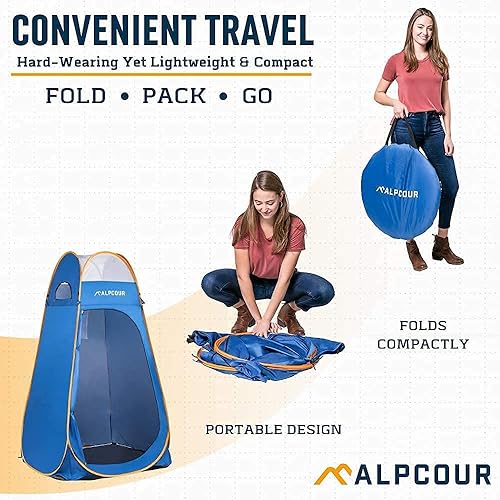 Miniatura 3 de Alpcour Inodoro portátil con tienda de campaña desplegable  Cómoda compacta para interiores y exteriores, bolsa de viaje para camping, caravana,