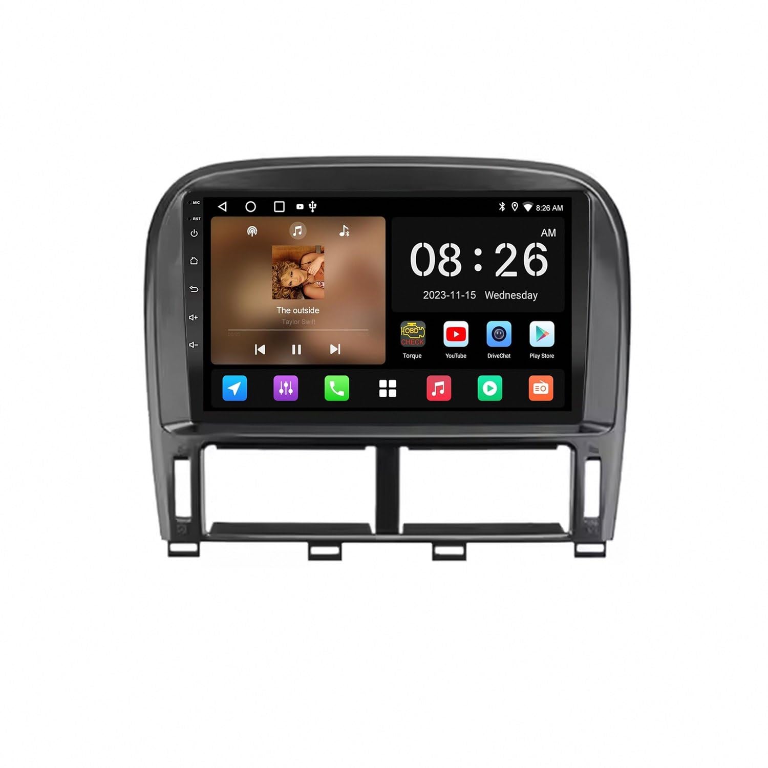 Radio Macchina Touch Screen per Lexus LS430 2000-2006 Wireless Carplay Android Auto Stereo Auto Bluetooth Ips con Pantalla Táctil con Gps, 8 Nucleo 6G+128G