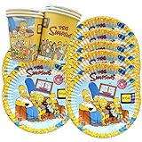 the simpsons WORLD REVIEW TOY RYAN PARTY DECORATION SUPPLIES 12PC PARTY SET INCLUDES: 6PC CAKE...