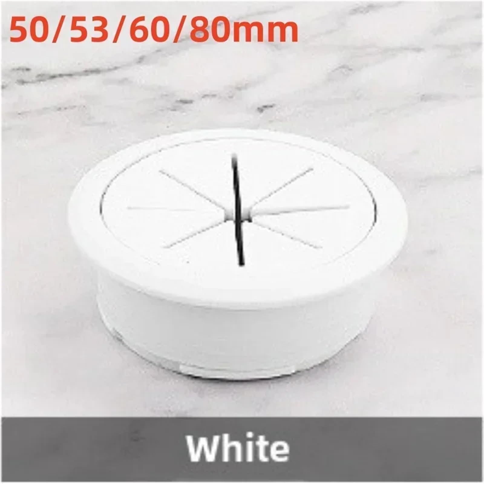 Kabeldurchführung für Schreibtische, 20 Stück, 50/53/60/80 mm, Drahtlochabdeckung, ABS-Kunststoff, runde Kabelbox, Computertischlinie (weiß, 60 mm)