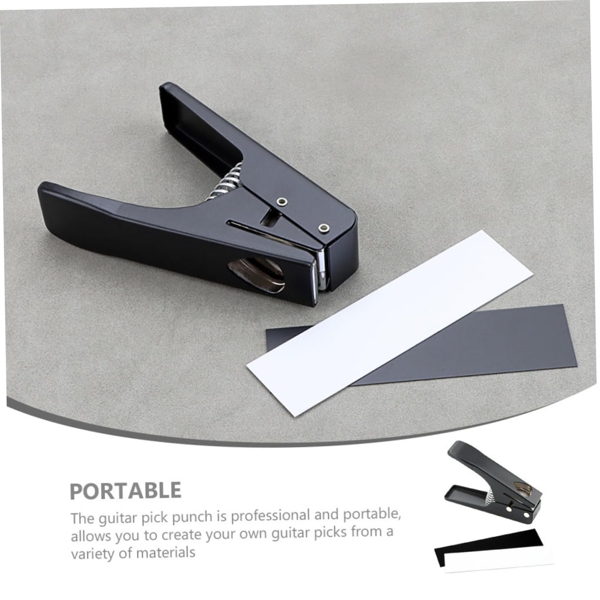 Perforatore per Plettri di Chitarra Nero, Strumento Professionale | Lavorazione DIY e Uso Professionale, Metallo e Plastica, Posizionamento Preciso, senza Abilità Speciali