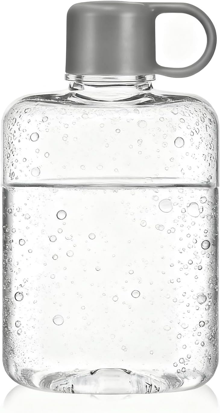 12.2 oz/360 ml Flat Travel Water Bottle, BPA Free Tritan Reusable Plastic Square Water Bottle, Leak-Proof Compact for Camping, Fitness, Outdoor Sports, Fits Purse and Pocket