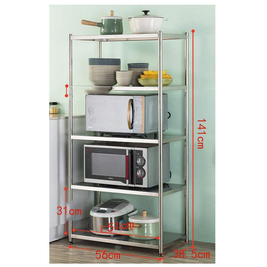 Scaffale da cucina a 5 ripiani, scaffale regolabile per massimizzare lo spazio Design moderno robusto telaio in metallo perfetto per dispensa sala da pranzo o decorazione per la casa