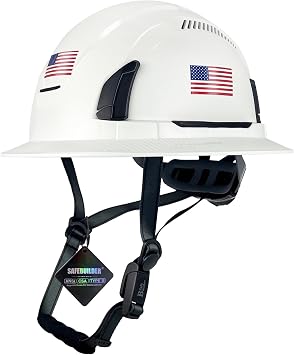 SAFEBUILDER Type II Hard Hats Full Brim ANSI and CSA Approved Vented Top and Sides-Round Impact Protection Chin Strap with Magnetic Buckle