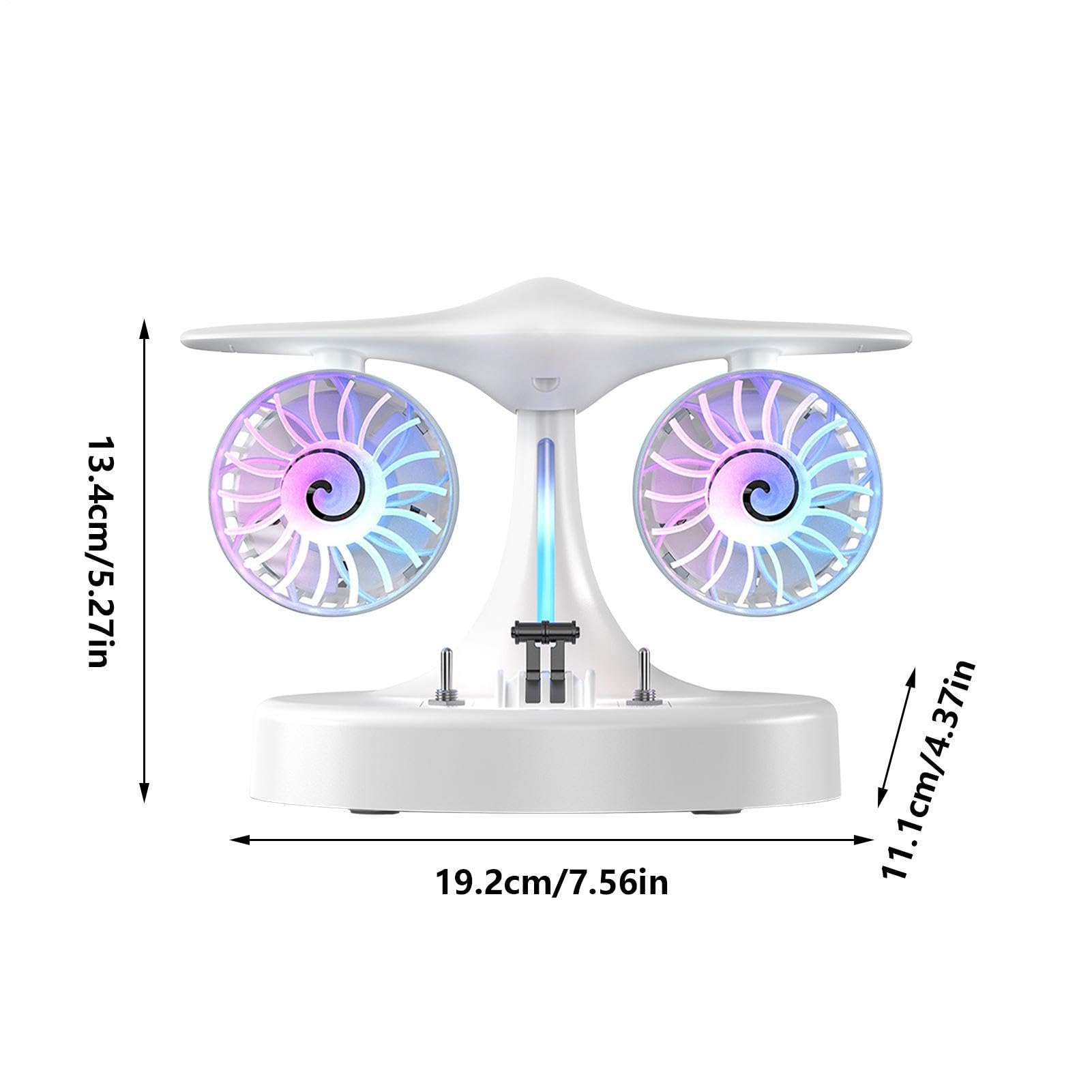 Ventilador De Escritorio Pequeño 3 Velocidades con Luces Recargable | Ventilador De Escritorio A Pilas Para Oficina para Oficina en Casa Apartamento Escuela Salón Verano Viaje Camping Tie