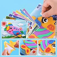 WYNAKESHU 20PCS EVA Foam Mosaic Stickers for Kids - DIY Cartoon Animal Art Kits, Educational Puzzle Crafts Ages 3-8