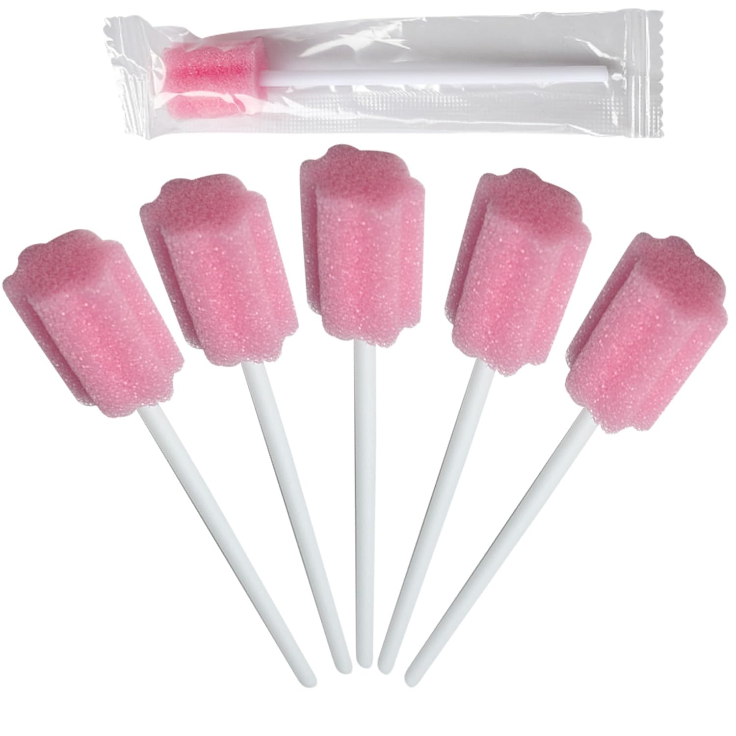 Écouvillon Éponge Écouvillon en Mousse Écouvillons Oraux Jetables 80pcs Écouvillon Dentaire Stériles non Aromatisés pour Nettoyage Bucco-Dentaire Nettoyage Dentaire, Forfait Individuel (Rose)