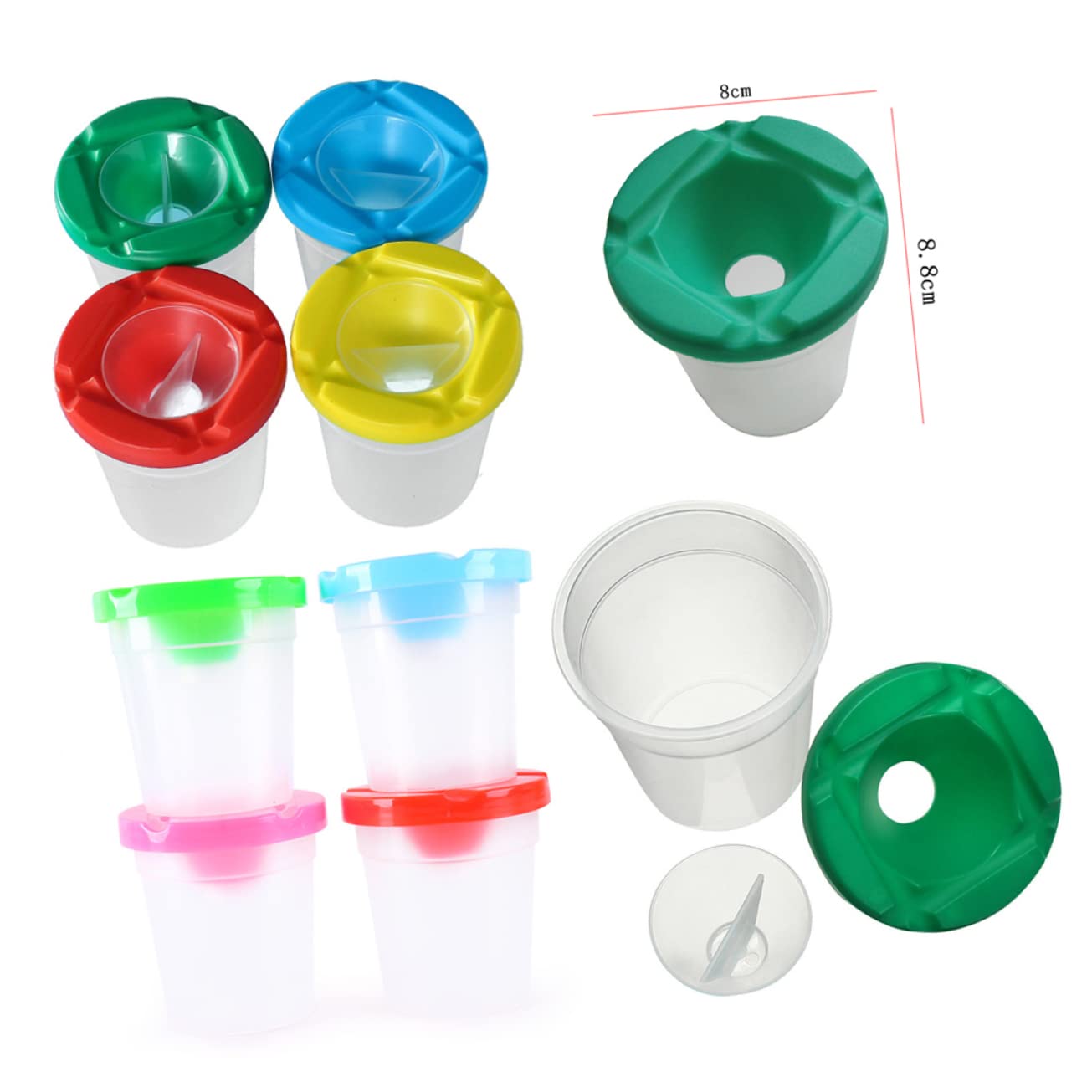 Yardwe 10 Sätze DIY Malbecher für Teiliges mit Fall Design Waschbecher und Pinselhalter für Kreatives Farben Zufällig für Kleine Künstler Zufällige Farbe