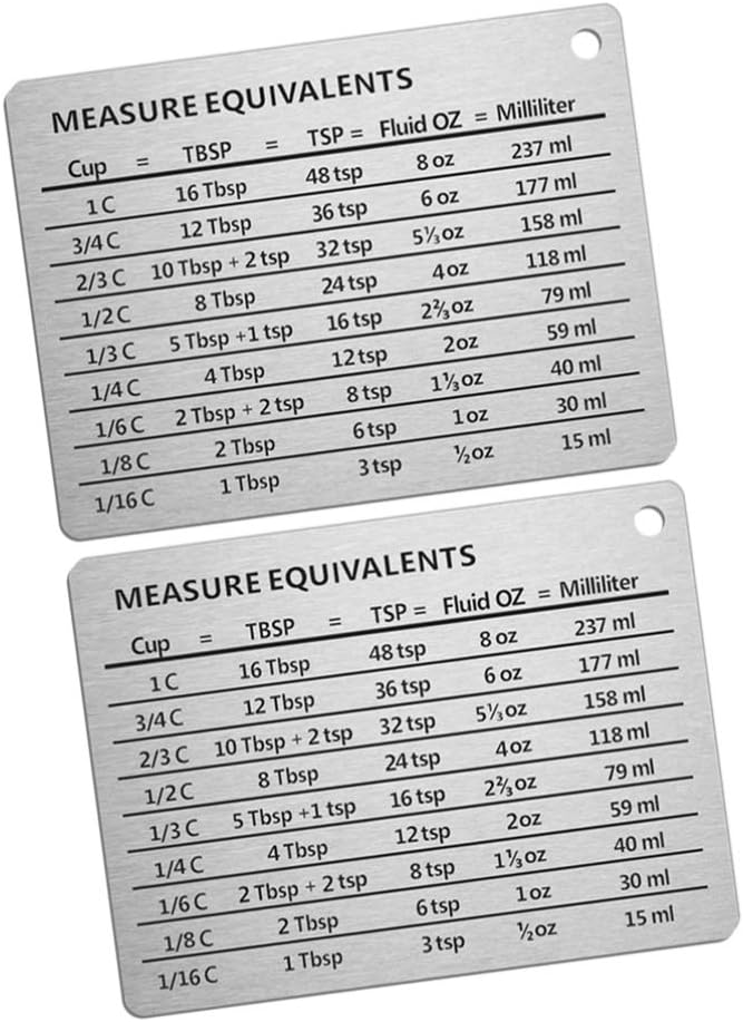 LuxshinyFridge Magnets 2pcs Professional Measurement Refrigerator Magnet Conversion Chart with Magnet Backing, Kitchen Conversion Chart Measurement Conversion Chart Fridge Magnet