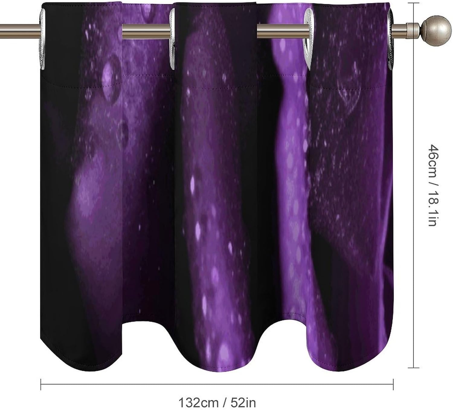 Purple Rose Valances for Window 2 Panels. Light Filtering Curtains Farmhouse Short Small Valance.Modern Curtains for Windows Living Room Kitchen Over Sink.