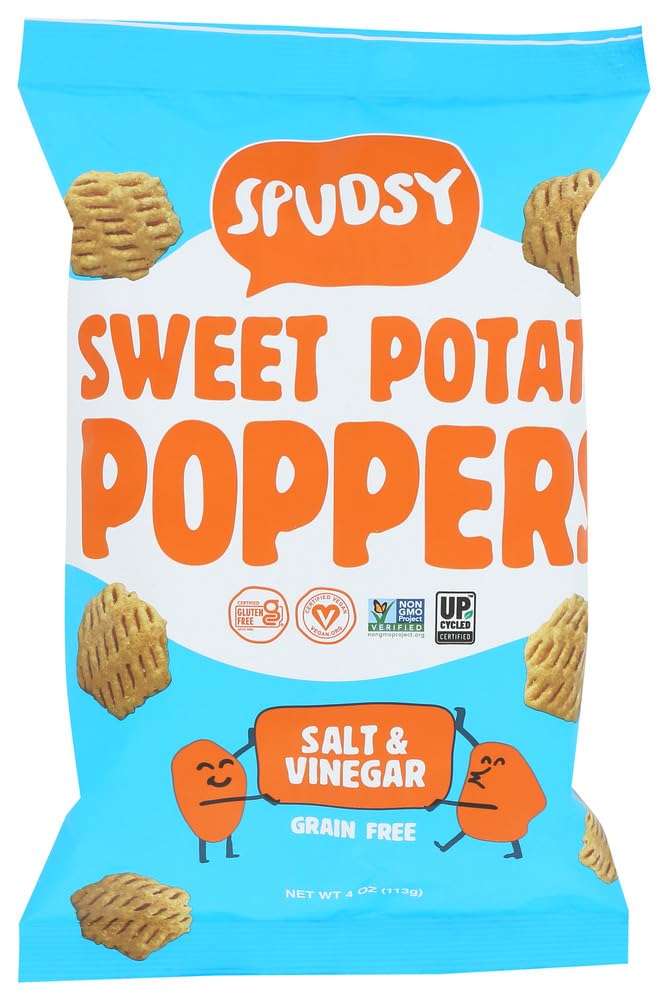 Spudsy Salt & Vinegar Sweet Potato Poppers, Gluten Free, 4 Ounces (Pack Of 9)