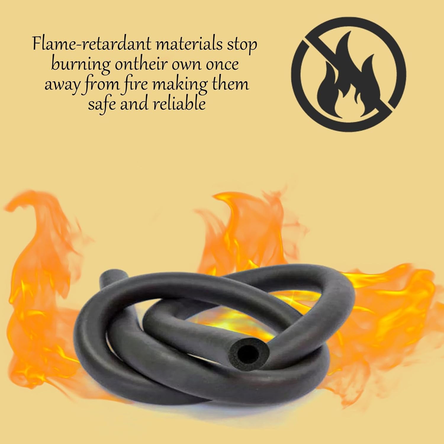 Black Pipe Insulation Tube，Pool Noodles Foam Tubing，for Roof Racks, Guitar Stands，with Self Seal Slit，for Winter Freeze Protection, for 15mm Diameter Pipes(ID60mmxT20mmx2m)