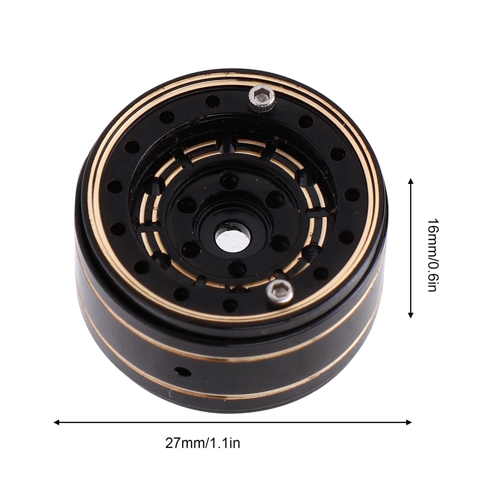 Generic Mozzi Ruota per Auto RC in Ottone Ad Alte Prestazioni con Beadlock per Modellini di Auto 1/18, 4 unità