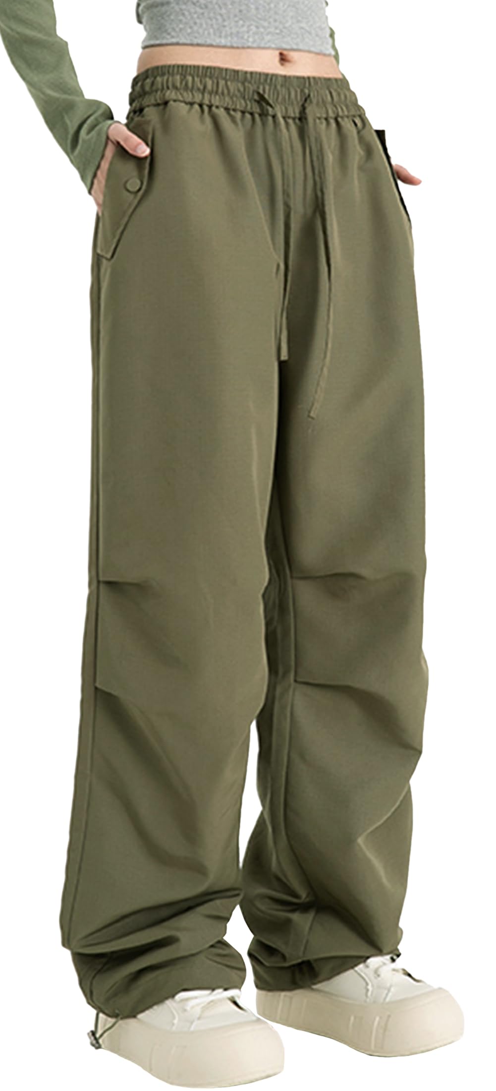 FEOYA Pantaloni cargo da donna, impermeabili, leggeri, per camminare, escursionismo, convertibili, larghi, Y2K, per attività all'aperto, streetwear, safari