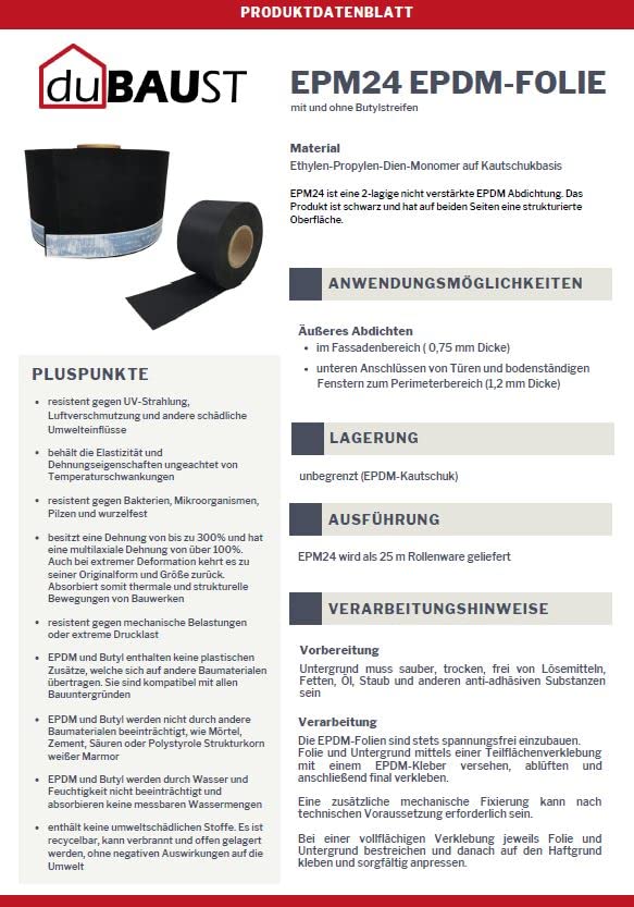 EPDM Folie um Terrassen und Balkone abzudichten