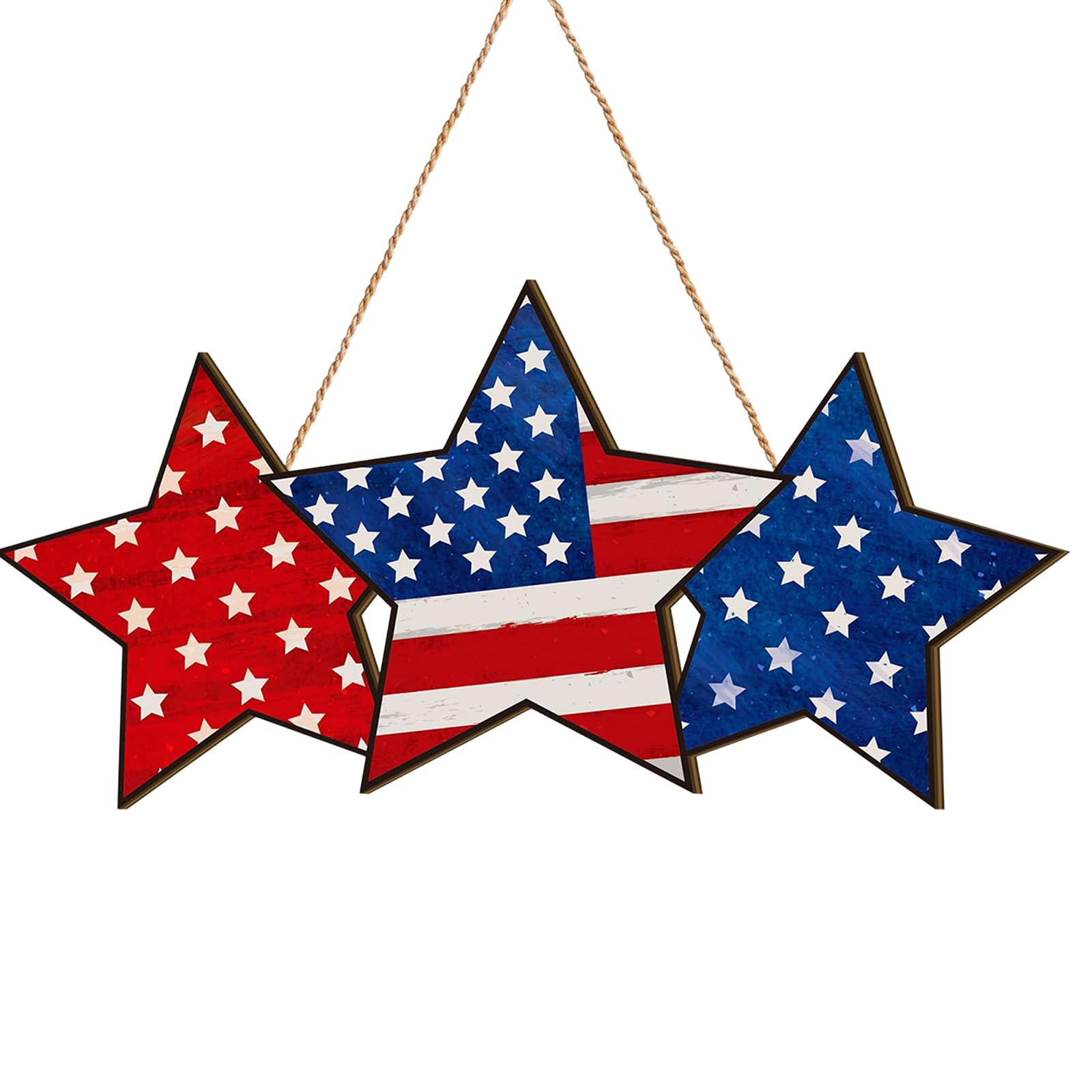 PANGBOER 4Th of July Hanging Door Sign 250Th Anniversary Decorations Patriotics Door Hanger Americans Wood Plaques for Wall Wood Patriotics Wreath
