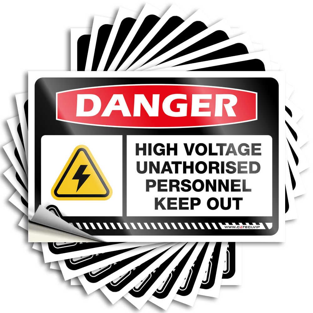 Home Cruise Bumper - Danger High Voltage Unathorised Personnel Keep Out Fun Waterproof Vinyl Sticker(6X9CM)