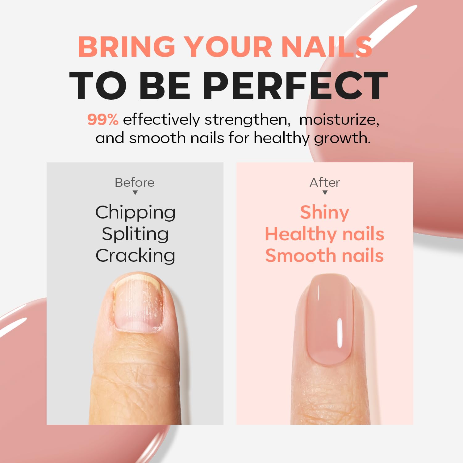 Modelones Nail Care 8 in one Ridge Filling Strengthener Treatment, Nail Polish Strengthener for Damaged and Weak Nail, Nail Hardener Extra Strong and Growth Smoothing Base Coat Jelly Nude Varnish 15ml — view 4