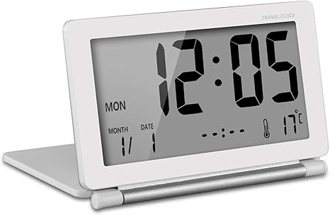 Amazon Szsmart 目覚まし時計 折りたたみ時計 トラベルクロック Led デジタアラーム Travel Clock 置き時計 アルミ質感 多機能 省エネルギー スヌーズ 小型 12 24 日付 時刻 カレンダー 世界時間 温度表示 旅行出張 海外 持ち運び便利 卓上 レザー保護カバー ボタン電池