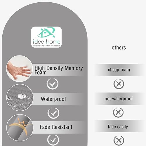Miniatura 7 de idee-home Cojines de exterior para muebles de patio, cojines de asiento para exteriores de 24 x 24 pulgadas con funda extraíble impermeable