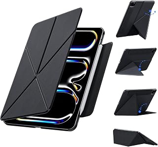 iPad Pro 13 Inch Case (2024), Compatible with iPad Pro m4, Magnetic Cover, Adjustable Portrait/Landscape Stand, 4 Standing Angles,Black