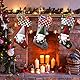 Dremisland Große Weihnachtsstrümpfe 3er Set, 50cm Nikolausstrumpf Weihnachtssocken Kamin 3D Nikolaussocken Personalisierter Hänge Strümpfe für Familienurlaub Weihnachtsfeier Dekoration