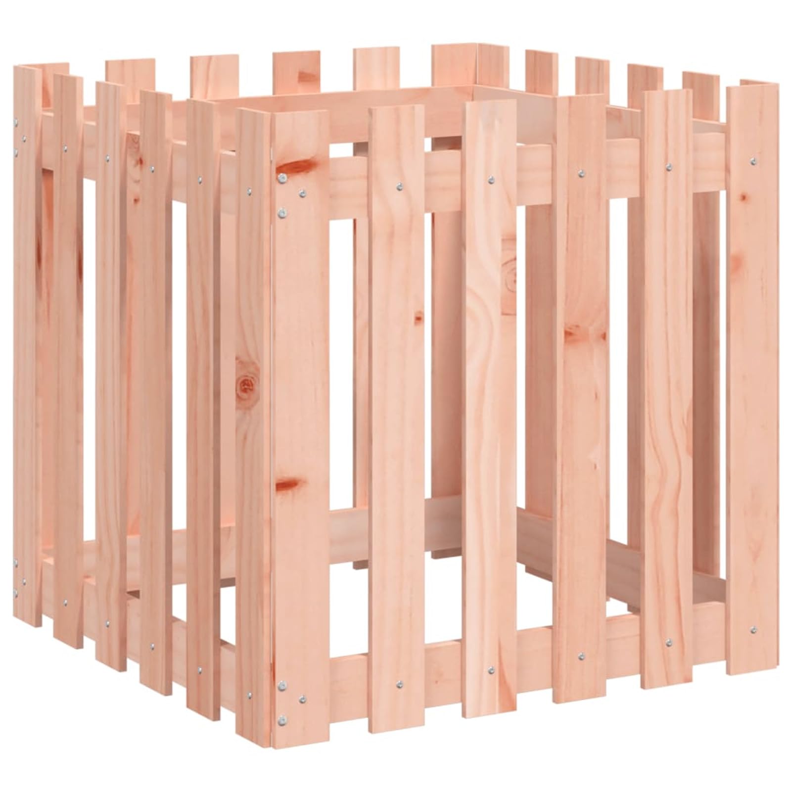 Jardinera con diseño de Valla Madera Maciza Douglas 60x60x60 cm Kit de Cultivo huerto Interior de Hierbas aromáticas