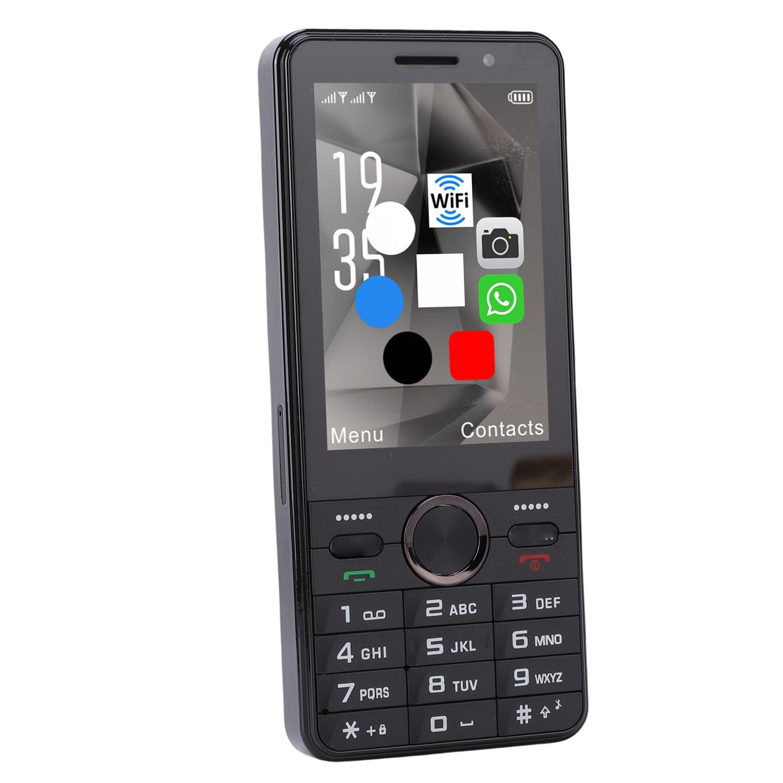 Teléfono 4G Desbloqueado, Compatible con Tarjeta SIM Dual, Pantalla Táctil HD de 3,5 Pulgadas, Teléfono Móvil con Teclas Grandes, WiFi, GPS, para Personas Mayores, Trabajo, (Black)