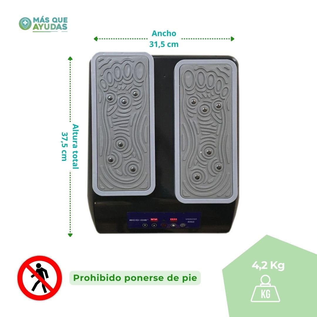 Ejercitador de Piernas Eléctrico para Mayores y Adultos, 30 Programas, Movimiento Automático Bidireccional, Panel Digital, Mando, Bluetooth, ECO-4060
