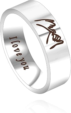 6MM Titanium Steel I Love You Promise Forever Ring, Romantic Valentines Gifts for Couples