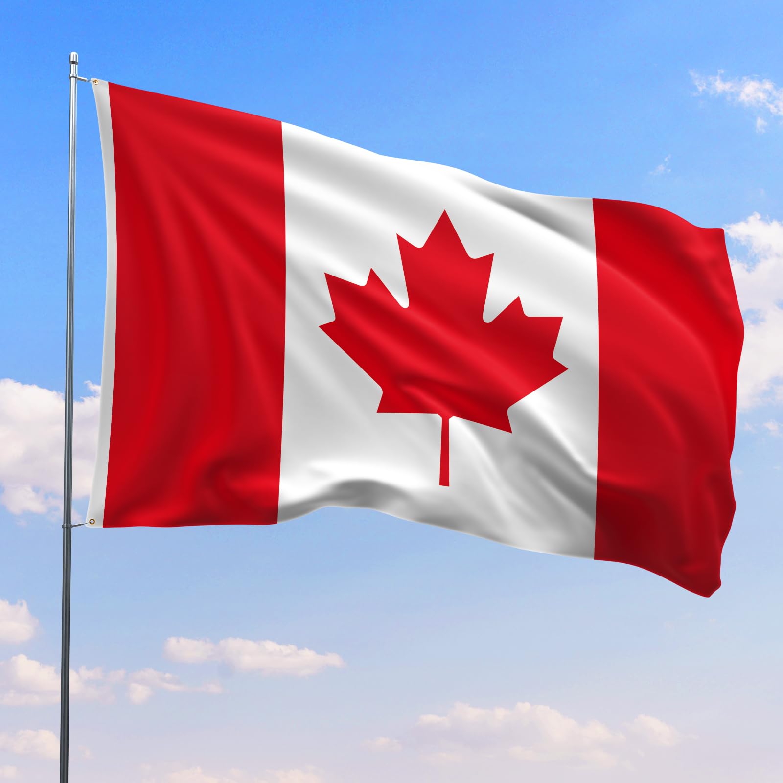PartyYaa Canada Flag, 5ft x 3ft Canadian Flag for Party Decorations Single Side with 2 Brass Eyelets, Waterproof - Image 4