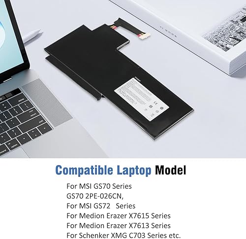 Miniatura 7 de ETESBAY BTY-L76 - Batería de repuesto para portátil MSI GS70 MS-1771 MS-1772 MS-1774 2QC-019XCN para Medion Erazer X7615 X7613 5400mAh