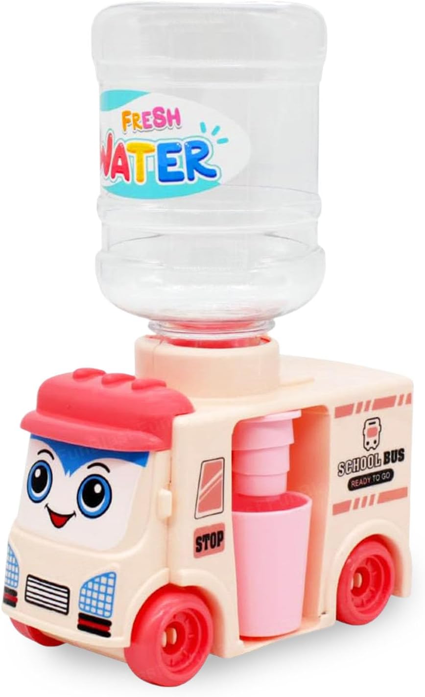 - Water Dispenser Toy for Kids - School Bus Toys for Children, Push & Go Toy for Kid, Mini Vehicle Toy for Kids, Vehicle Toy Play Set for 3+ Years Old (Pink)