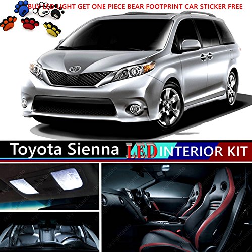 21Pcs Led Premium Xenon White Light Interior Package Deal For Toyota Sienna 2011-2017 #TOP5