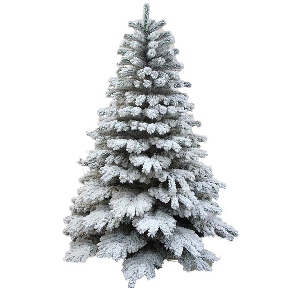 Sjdopulse Green Premium Artificial Christmas Tree Flocked Snow Spruce Hinged Xmas Decorated Trees Feel-Real Unlit For Holiday- 6.8Ft