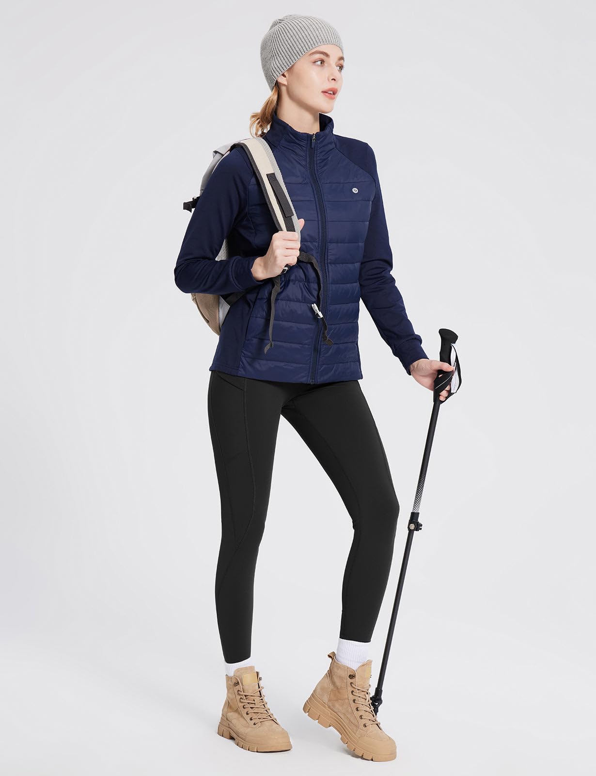baleaf Leggings Termici da Donna con Tasche Jeggings Pantaloni da Trekking Pantaloni Termici Invernali Leggings da Trekking Vita Alta Leggings idrorepellenti