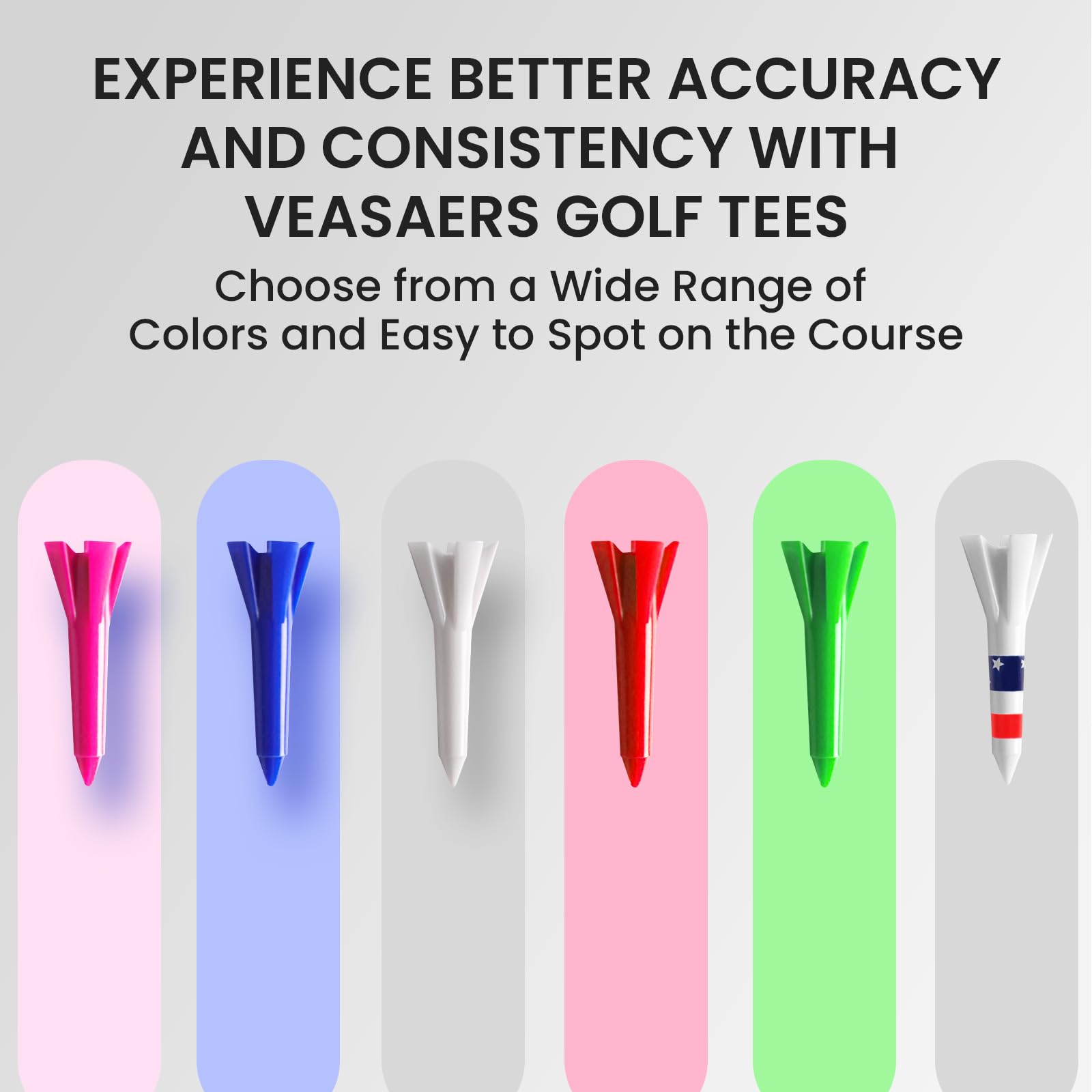 VEASAERS Golf-Tees aus Kunststoff, 3,8 cm, 300 Stück, 600 Stück, unzerbrechlich, stabil, reduziert Reibung, seitlicher Spin Tee für Damen und Herren