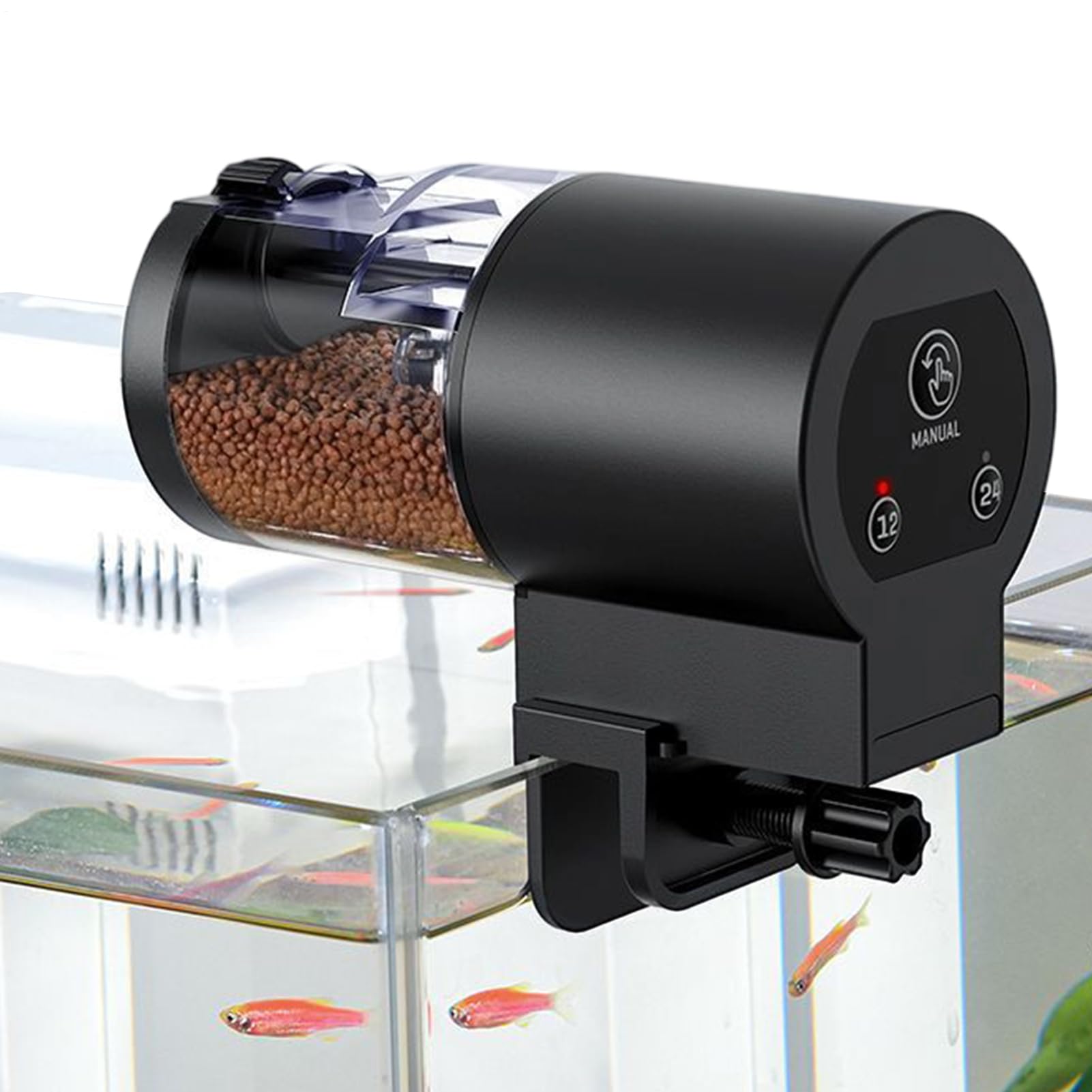 Alimentador automático para peces con temporizador inteligente de precisión y depósito de 100ml