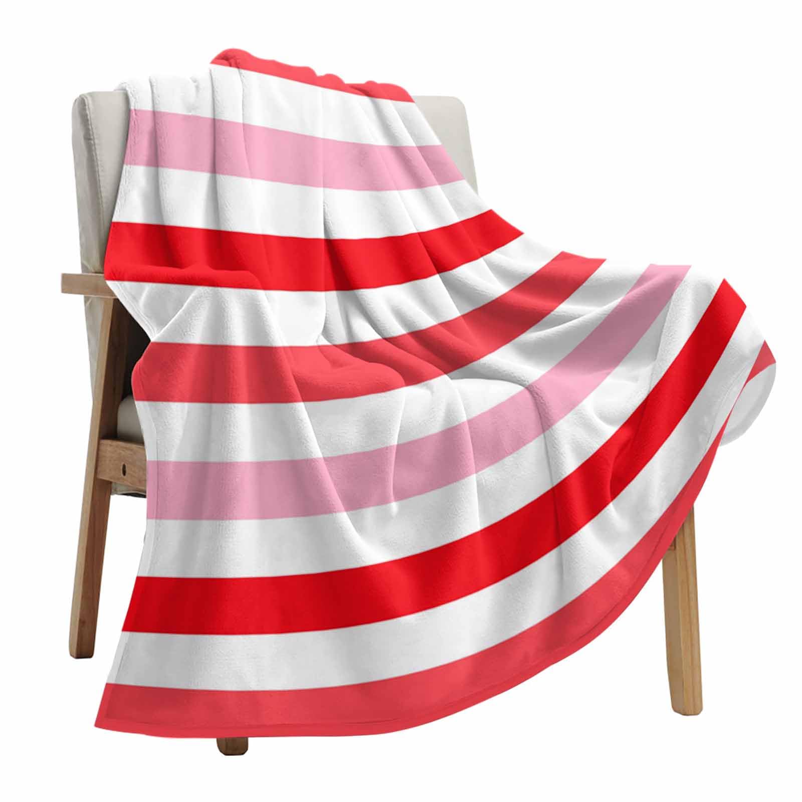 Amazon.com: Throw Blanket Red Pink Stripes Blankets and Throws