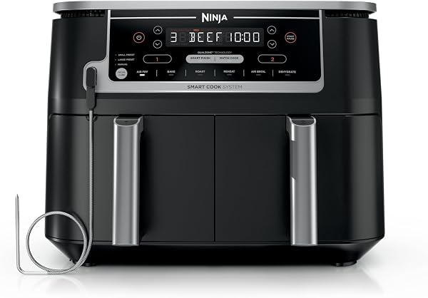 Ninja Foodi Air Fryer, 10 Qt DualZone Smart XL, 6-in-1, Black, DZ550