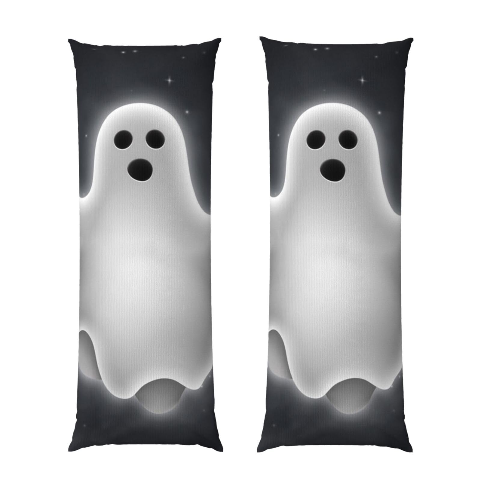 Taie d'oreiller noire et fantôme d'Halloween 50,8 x 152,4 cm grand coussin
